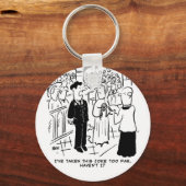 Weddenschap - Bridegroom Practical Joke Cartoon Sleutelhanger (Voorkant)