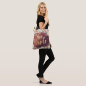 Weddenschap Brides Burgundy Chic Floral String Lig Tote Bag (Op model)