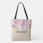 Weddenschap Brides Chic Waterverf Boho Floral Feat Tote Bag (Achterkant)