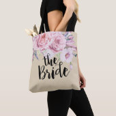 Weddenschap Brides Chic Waterverf Boho Floral Feat Tote Bag (Dichtbij)
