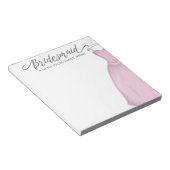 Weddenschap Bridesmaid Elegant Pink  Dress Notitieblok (Schuin)