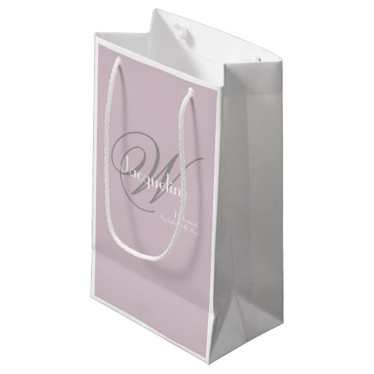Weddenschap Bridesmaid Gift Modern Monogram Chic Klein Cadeauzakje (Voorkant Gekanteld)