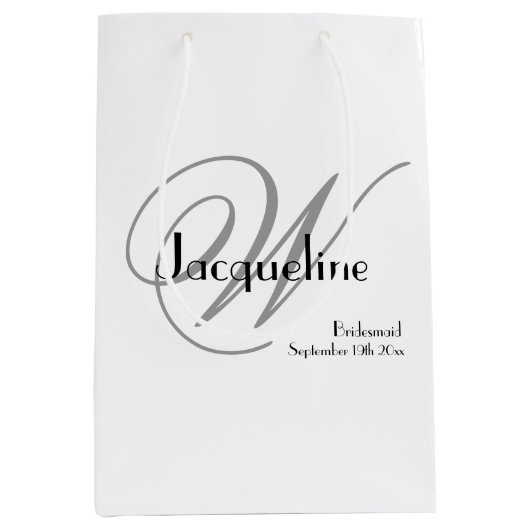 Weddenschap Bridesmaid Gift Monogram Chic Modern Medium Cadeauzakje (Voorkant)