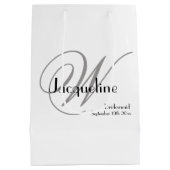 Weddenschap Bridesmaid Gift Monogram Chic Modern Medium Cadeauzakje (Achterkant)