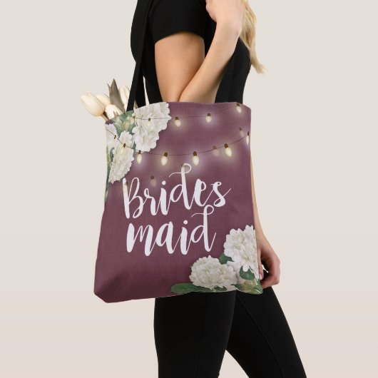 Weddenschap Bridesmaid Hydrangea Flowers String Li Tote Bag (Dichtbij)
