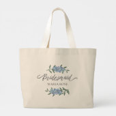 Weddenschap Bridesmaid Persoonlijke bloemen Grote Tote Bag (Achterkant)