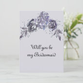 Weddenschap Bridesmaid Request Slate Blue Series (Staand voorkant)