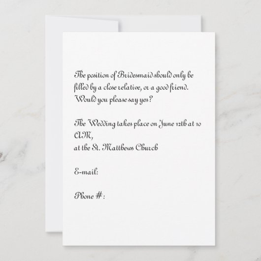 Weddenschap Bridesmaid Request Slate Blue Series (Achterkant)
