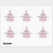Weddenschap Bridesmaid Roze Dress Hartelijk dank Ronde Sticker (Vel)