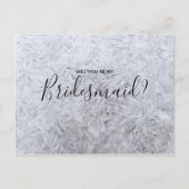 Weddenschap Bridesmaid | Witte moderne houtspaande Uitnodiging Briefkaart (Voorkant)