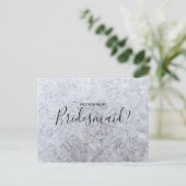 Weddenschap Bridesmaid | Witte moderne houtspaande Uitnodiging Briefkaart (Staand voorkant)