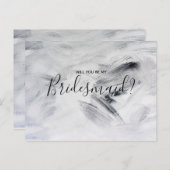 Weddenschap Bridesmaid | Witte schilderijen Uitnodiging Briefkaart (Voorkant / Achterkant)