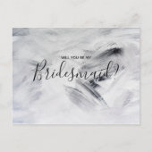 Weddenschap Bridesmaid | Witte schilderijen Uitnodiging Briefkaart (Voorkant)