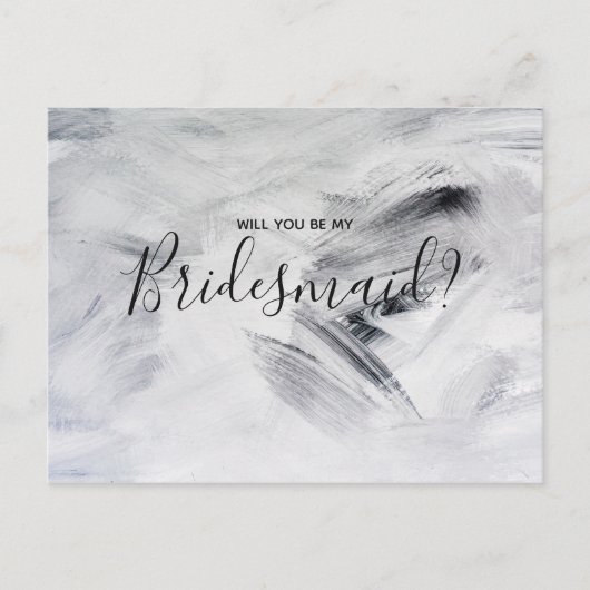 Weddenschap Bridesmaid | Witte schilderijen Uitnodiging Briefkaart (Voorkant)