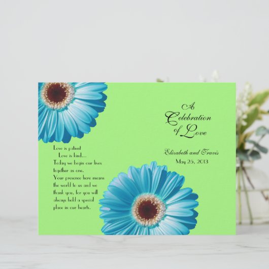 Weddenschap Bright Blue Daisy-programma (Staand voorkant)