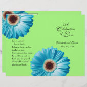 Weddenschap Bright Blue Daisy-programma (Voorkant / Achterkant)