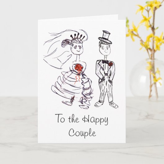 Weddenschap/bruid en bruid kaart (Gele Bloem)