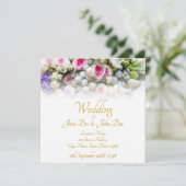 Weddenschap - bruid met kleurrijke trouwboquet kaart (Staand voorkant)
