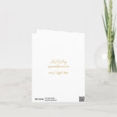 Weddenschap - bruid met kleurrijke trouwboquet kaart (Achterkant)