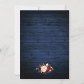 Weddenschap Burgundy Floral Blue Wood Geometric Go Kaart (Achterkant)