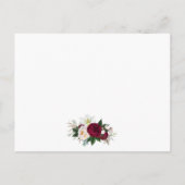 Weddenschap - Burgundy Floral Insert Kaart (Achterkant)