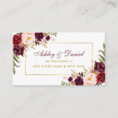 Weddenschap Burgundy Floral Registry Insert Card S Informatiekaartje (Voorkant)