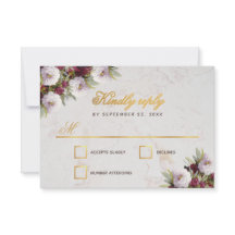 Weddenschap Burgundy Peonies Faux Gold Marble