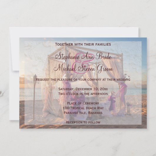 Weddenschap Cabana over de uitnodiging voor het hu (Achterkant)