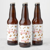Weddenschap Cake Butterflies Bier Etiket (Flessen)