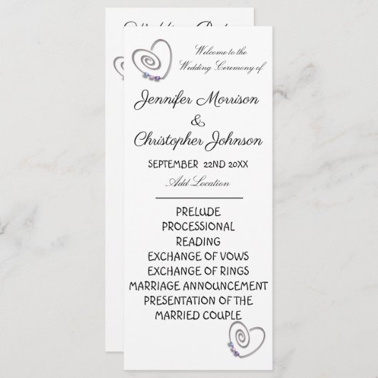 Weddenschap Cake Wedding Program Programmakaart (Voorkant / Achterkant)