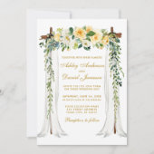 Weddenschap Canopy Green Gold Waterverf Yellow Flo Kaart (Voorkant)