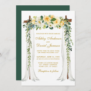 Weddenschap Canopy Green Gold Waterverf Yellow Flo Kaart