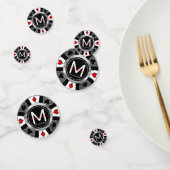 Weddenschap Casino Poker Chip - Zilver en zwart Confetti (Groep)