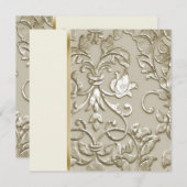 Weddenschap Champagne Embossed Kijk Damask Kaart (Voorkant / Achterkant)