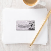 Weddenschap Champagne Glass Wood String Lights Etiket (Insitu)