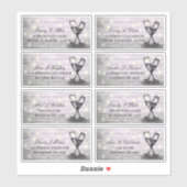 Weddenschap Champagne Glass Wood String Lights Sticker (Vel)