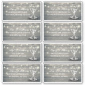 Weddenschap Champagne Glass Wood String Lights Sticker (Voorkant)