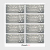 Weddenschap Champagne Glass Wood String Lights Sticker (Vel)