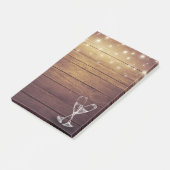 Weddenschap Champagne Glasses String Light Rustic  Post-it® Notes (Schuin)