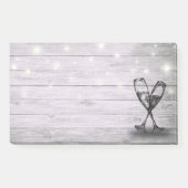 Weddenschap Champagne Glasses String Light Rustic  Post-it® Notes (Voorkant)