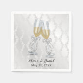Weddenschap Champagne Toast op Damask Servet (Voorkant)