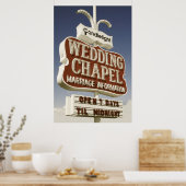 Weddenschap Chapel Retro Neon Poster (Keuken)
