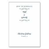 Weddenschap Chic Calligraphy Emerald Green Place C Kaart (Voorkant)