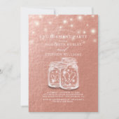 Weddenschap Chic Mason Jars Roos Gold Kaart (Voorkant)