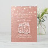 Weddenschap Chic Mason Jars Roos Gold Kaart (Staand voorkant)