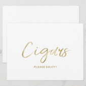 Weddenschap "Cigars" | Stijlvolle Golden Kaart (Voorkant / Achterkant)