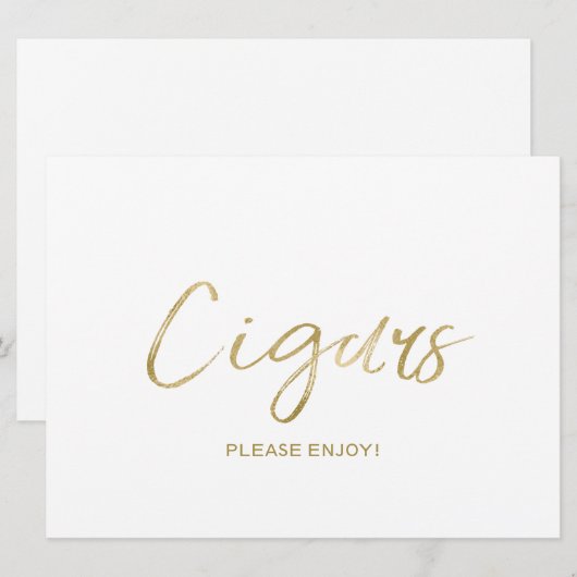 Weddenschap "Cigars" | Stijlvolle Golden Kaart (Voorkant / Achterkant)