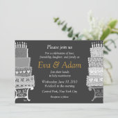 Weddenschap Classic Black Cake Invitation Kaart (Staand voorkant)
