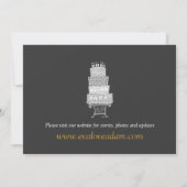 Weddenschap Classic Black Cake Invitation Kaart (Achterkant)