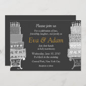 Weddenschap Classic Black Cake Invitation Kaart (Voorkant / Achterkant)